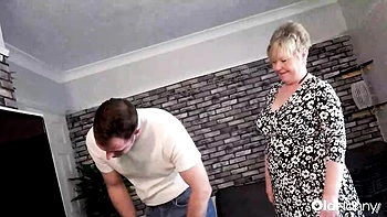 Busty Chantelleblue Teases Old Nanny Repairman