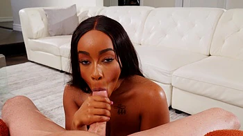 Ebony teen Lily Starfire's big tits massaged by Clarke