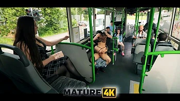 Milf Vitoria Rides Big Cock Publicly on Bus