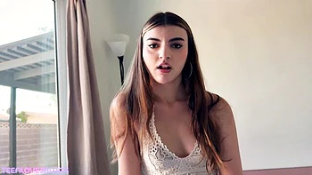 Petite brunette rides huge BBC in homemade POV