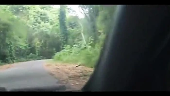 Латина трахается догги и сосет в лесу во время молочной ванны