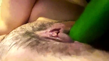 Fat Pussy Fucked with Cucumber