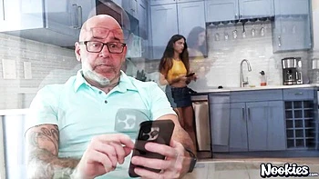 Latina milf fucked doggy by step-dad