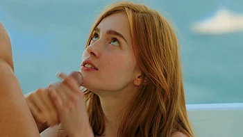 Pelirroja Jia Lissa follada al aire libre en misionero y perrito