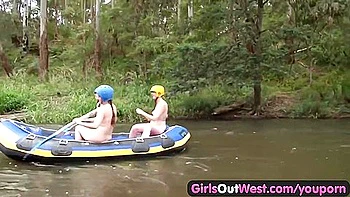 Three Young Amateur Lesbians Fingering Outdoors