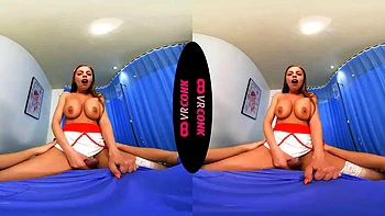 Big tits nurse sucks cock in VR blowjob