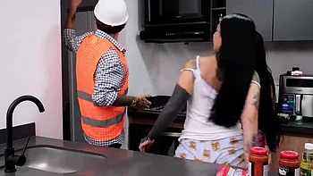 Big Tits Latina Stepsister Fucked by Engineer First Day