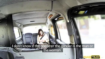 Brune sexy Anna Joy baisée en missionnaire sur la banquette arrière