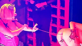 Blonde Milf Trio Fucks Public in Lingerie and Stockings