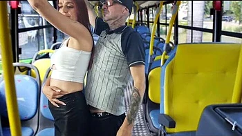 Freckled Redhead Teen Fucked Hard on Public Bus