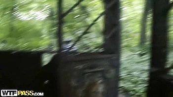 Goth Teen Gets Anal Assfucked Outdoors