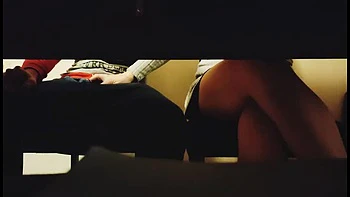 Classmate Jerks Him Off Under Table - Amateur Cumshot