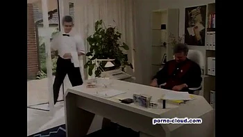 Hairy German Boss Julia Fucks Employees in Threesome