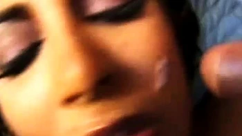 Brunette slut sucks big cock outside