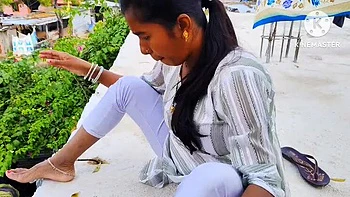 Indian Bhabhi Sucks Big Boobs Outdoors with Young Boy