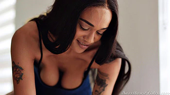 Lesbian Lovers’ Bathroom Fuck - Black & White Scissoring