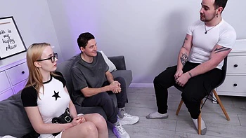 Boss Fucks Me Hard While My Cuckold Boyfriend Holds My Hand