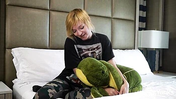Petite Blonde Amateur Talks Dirty While Fucking Herself