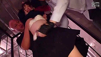 Uniformed beauty squirts after deep throat creampie