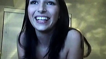 Brunette cutie jerks off dildo on webcam