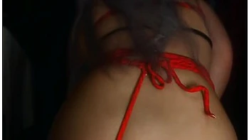 Tatted Shibari Babe Rides Hard Solo With Toys