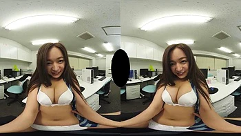Japanese Office Tease with Deep Blowjob VR