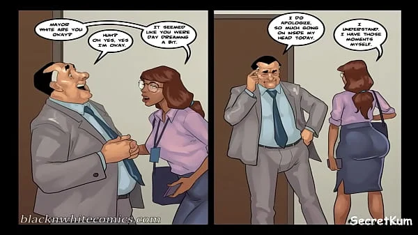 The Mayor S.#5 ep.#2 - Big Dick Boss Cums in his Secretary's Throat - Ebony office Babe