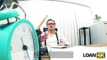 Loan4k's Shaved Blonde Seduced and Fucked Hard