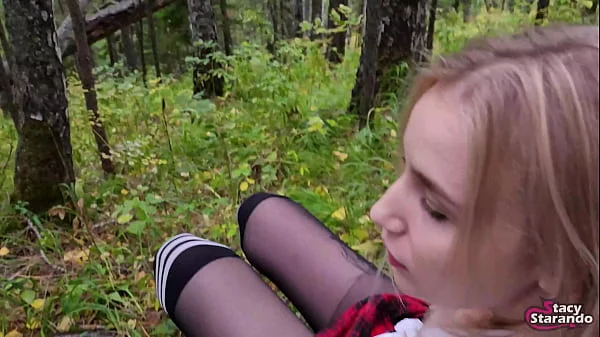 Walking with my stepsister in the forest park. Sex blog, Live video. - POV