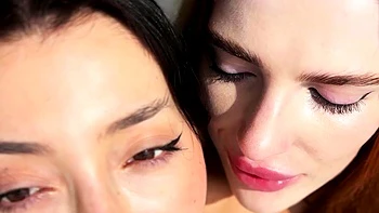 Blonde and Brunette Lesbians Lick and Suck Pussy