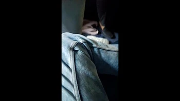 Hidden cam shows Asian feet soles close-up on train