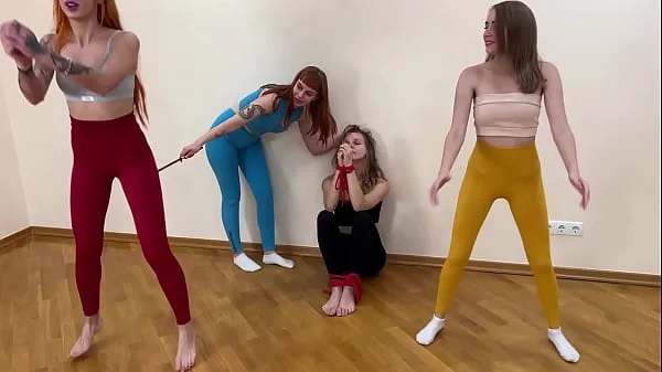 Three Sweaty Girls Humiliate One Slave Girl - Ass Worship, Facesit, Sock And Armpit Sniffing Group Lezdom