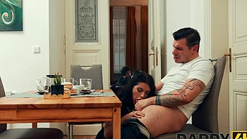 Denis Marti fucks Asandra Dewy doggy at desk