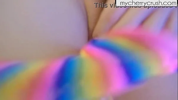 cherry crush - Masturbating my hot pussy with glass toy   buttplug