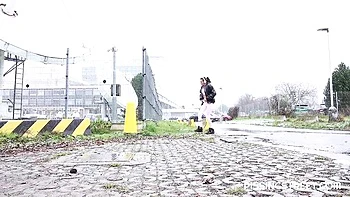 Wild Outdoor Pissing with Flexible Brunette GF Mini Mitzi