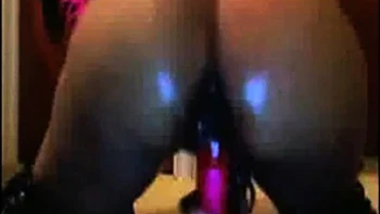 Ebony Babe Squirts Solo with Dildo on Cam