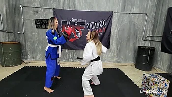 Brunette Latina Lesbians Fight and Foot Worship