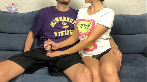 Step Sister Spotted Step Brothers Big Dick Through Shorts And Couldn't Resist! Mutual Handjob Orgasm