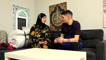 Busty milf in hijab will do anything for a cock