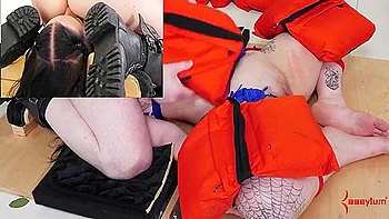 Petite Submissive Tied Up To Eat Ass And Get Pussy Punished