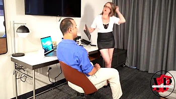 Victoria Peaks In Teacher Lounge Creampie!