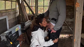 Milf Gets Fucked Hard From Behind While Beeing Outside Making Firewood