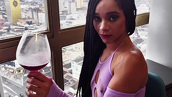 Ebony couple Jay Brown and Lua Sophia in homemade action