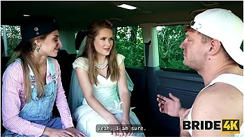 Una Fairy And Michael Fly In Slutty Bride Showed Her Perfect Natural Tits And Pussy To Strangers