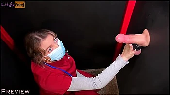 Cum Clinic Gloryhole - Milking Machine Drains Blue Balls
