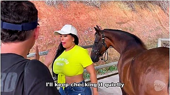 The Mare Got Sick And The Vets Fuck The Busty, Big Ass Latina Owner Until She Squirt 2 Calm Her Down
