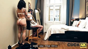 Husband watches smut with superb Lucy Mendez from Cuck 4K