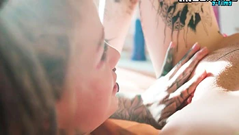 Goth Tattooed Lesbians Anal Dildo Stretch