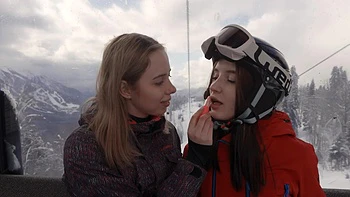 Two hot russian teens in steamy lesbian action